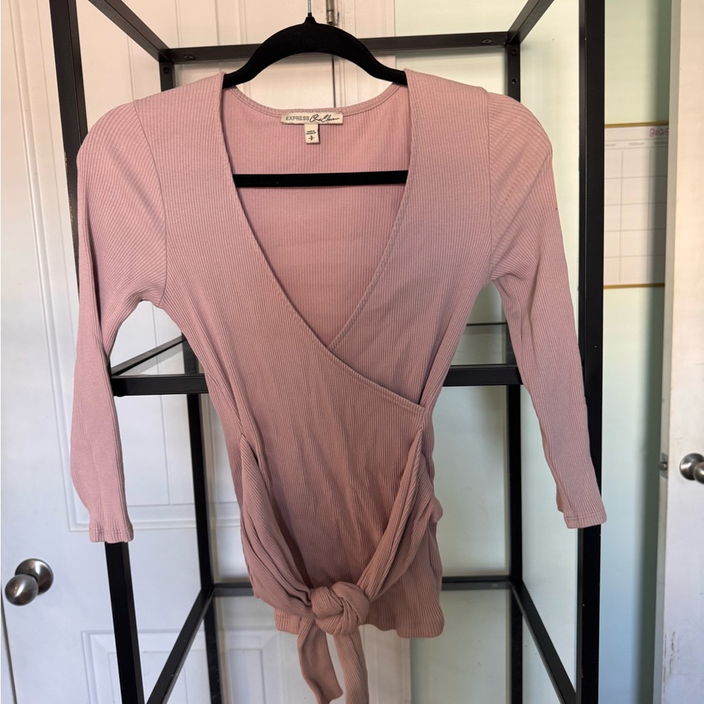 Wrap-Style Pink Top